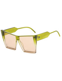 Fashion Green Cat Eye Large Frame Stud Sunglasses