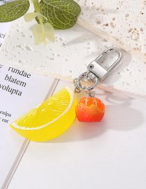 Fashion Yellow Orange Segments Resin Simulation Fruit Keychain