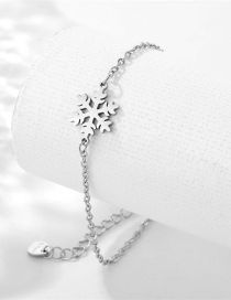 Fashion 15# Stainless Steel Snowflake Bracelet