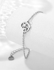 Fashion 17# Stainless Steel Heart Alphabet Bracelet