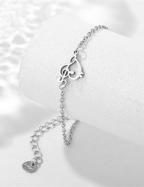 Fashion 19# Stainless Steel Musical Note Bracelet