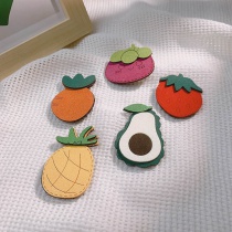 Fashion Strawberry Crushed Hair Posters [5 Pack] Cartoon Strawberry Pineapple Baby Velcro Hair Clip Set