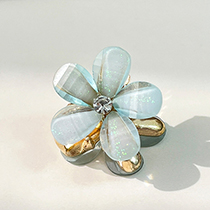 Fashion Blue Flower Set Of 5 Alloy Diamond Flower Childrens Gripper