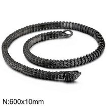 Fashion Boiled Black Necklace Kn108410-jx Stainless Steel Snake Necklace For Men