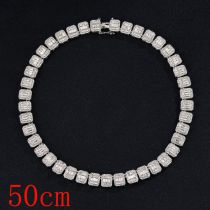 Fashion Silver 20icnh (50cm) Alloy Diamond Square Necklace
