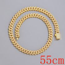 Fashion Necklace 22inch (55cm) Gold Alloy Diamond Geometric Chain Necklace For Men