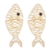 Fashion E11480 Alloy Geometric Hollow Fish Earrings