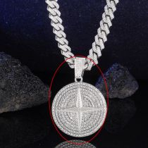 Fashion Silver Cross Star Necklace Pendant Alloy Diamond Star Medal Pendant
