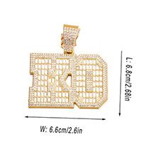 Fashion Gold Ko Necklace Pendant Alloy Diamond Letter Pendant