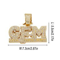 Fashion Gold Gfm Necklace Pendant Alloy Diamond Letter Mens Necklace