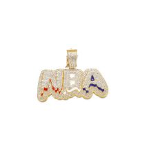 Fashion Gold Nba Necklace Pendant Alloy Diamond Letter Pendant