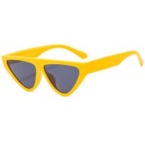 Fashion Yellow Frame Gray Film Ac Triangle Sunglasses