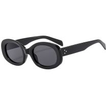 Fashion Black Frame Gray Film Cat Eye Rice Stud Sunglasses