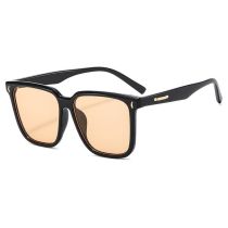 Fashion Black Frame Tea Slices Ac Square Large Frame Sunglasses