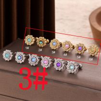 Fashion Gold 3# Stainless Steel Colored Sun Flower Piercing Nails (single)