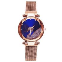 Fashion Blue (watch Alone) Stainless Steel Diamond Round Dial Watch