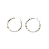 Fashion 6# Stainless Steel Round Earrings