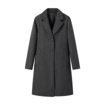Fashion Dark Gray Lapel Buttoned Coat