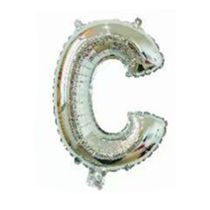 Fashion 16-inch Bright Silver C (minimum Batch Of 50 Pieces) 16 Inch Aluminum Film 26 Letter Balloon