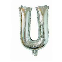 Fashion 16-inch Bright Silver U (minimum Batch Of 50 Pieces) 16 Inch Aluminum Film 26 Letter Balloon