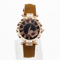 Fashion Brown Watch Stainless Steel Round Dial Watch
