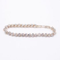 Fashion Rose Gold Solitaire Bracelet Stainless Steel Diamond Geometric Bracelet