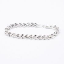 Fashion Silver Solitaire Bracelet Stainless Steel Diamond Geometric Bracelet