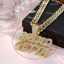 Fashion Gold Single Pendant Alloy Diamond Letter Pendant