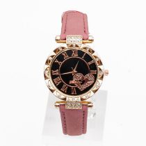 Fashion Pink Watch Stainless Steel Round Watch