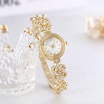 Fashion Gold Watch Stainless Steel Diamond Round Watch