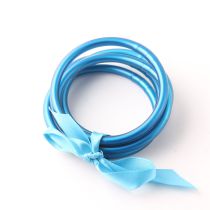 Fashion Light Blue Pvc Silicone Tube Gold Foil Round Bracelet
