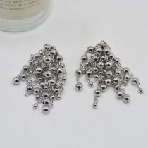 Fashion Silver Ear Clip Metal Ball Tassel Ear Clip Earrings
