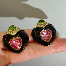 Fashion Ear Clips Without Piercing Metal Diamond Heart Apple Ear Cuff