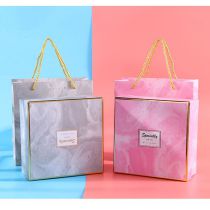 Fashion Gift Bag (23*22*10) Geometric Square Marble Gift Box