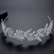 Fashion Silver Copper Diamond Crown Headband