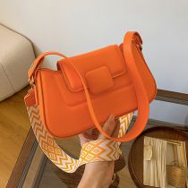 Fashion Orange Pu Wideband Crossbody Bag