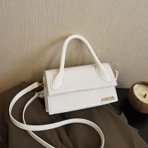 Fashion Off White Pu Crocodile Pattern Flap Crossbody Bag