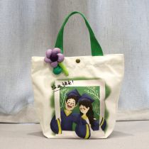 Fashion Green Graduation Season + Flowers 27*25*10 Canvas Print Tote Bag