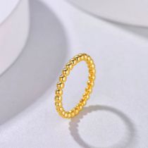 Fashion Gold Titanium Steel Geometric Ball Ring