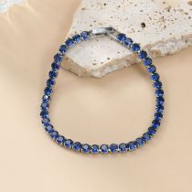 Fashion Blue Copper Inlaid Square Zirconium Bracelet