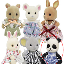 Fashion Panda (random Clothes) Plastic Three-dimensional Doll Toys