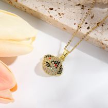 Fashion Gold Copper And Diamond Panda Necklace