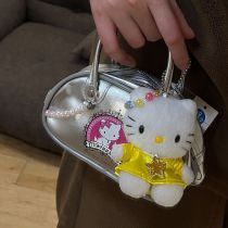 Fashion Silver With Cross-body Strap (not With Doll) Pu Glossy Cat Eye Print Handbag