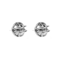 Fashion White King Brass Three-dimensional Ball Hollow Earrings