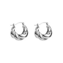 Fashion White King Brass Twisted Round Earrings