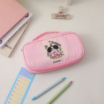 Fashion Pink Long Fabric Printed Children's Pencil Case