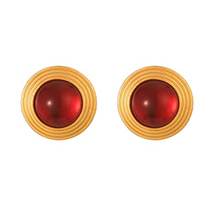 Fashion Claret Alloy Round Resin Earrings