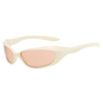 Fashion Beige Tea Powder Pc Irregular Sunglasses