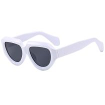 Fashion Solid White Gray Flakes Irregular Large Frame Sunglasses