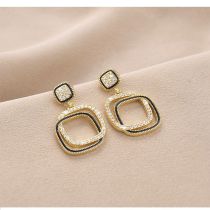 Fashion Twenty Two# Alloy Diamond Square Earrings